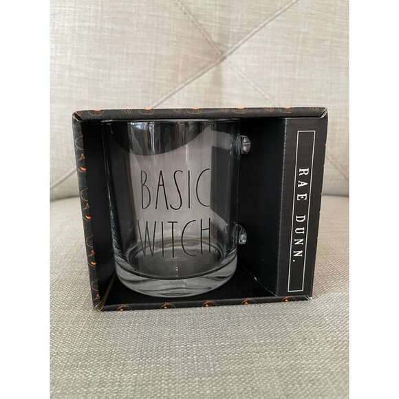 HTF NWT Rae Dunn Basic Witch Glass Mug - Picture 1 of 3